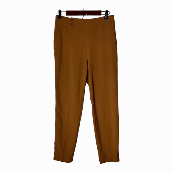 Sezane Georges Trousers Women's 38/6 Camel Ankle Italian Pockets High Rise - Picture 7 of 10